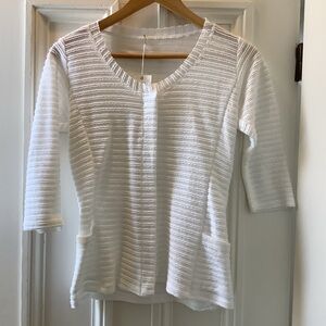 NWT Jill McGowan White Betsy Blouse/ Jacket XS